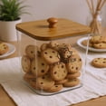 thumbnail image 4 of Brabtod Airtight Plastic Cookie Jar with Bamboo Lid, 4.3L Clear Food Storage Container for Cookies, Biscuits, Snacks, Candy & Dry Goods, 4 of 7