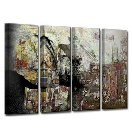 ready2hangart saddle ink elephant ii 4 piece painting print on