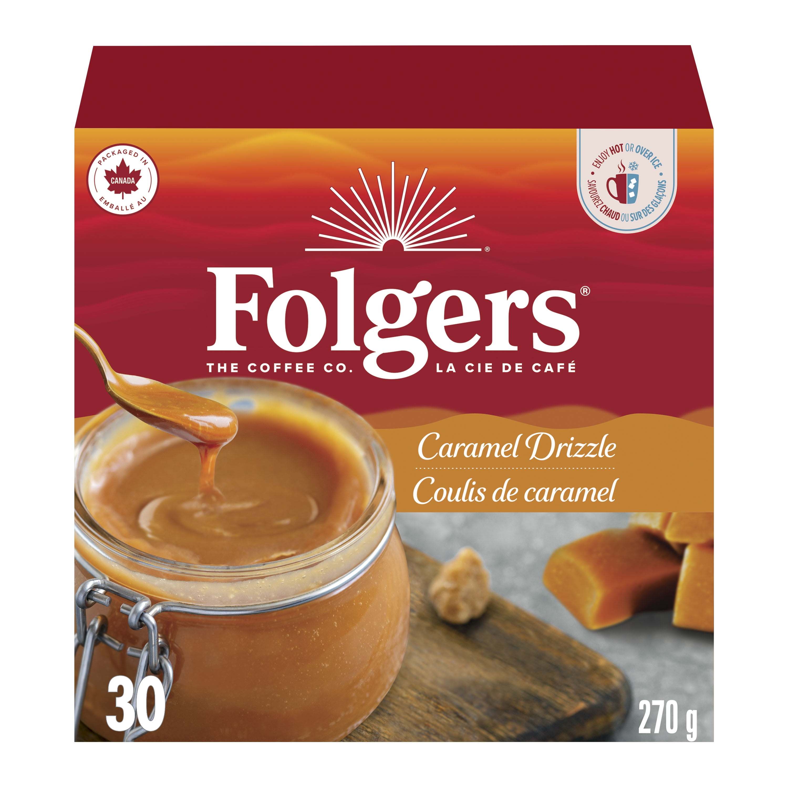 Folgers Caramel Drizzle K-Cup Coffee Pods 30 Pods