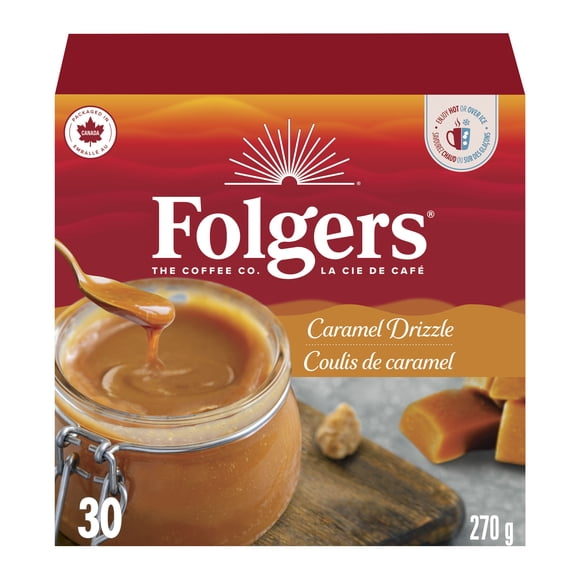 Folgers Caramel Drizzle K-Cup Coffee Pods 30 Count, 30 K-Cup Pods, 240 Grams