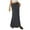 Dark Gray, variant on Women's Drawstring Long Skirt High Elastic Waist Maxi A Line Flare Solid Slim Fitted Casual Skirts Dark Gray