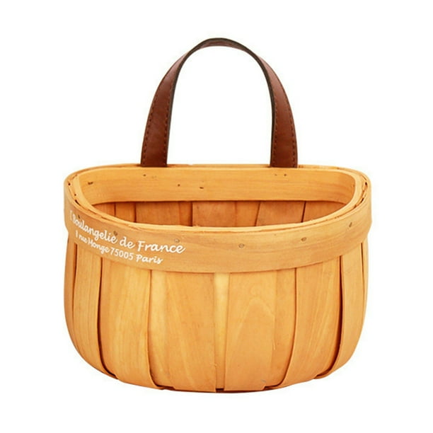 Hanging Wall Basket, Large Bamboo Hanging Baskets for Organizing Onion