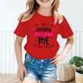 thumbnail image 2 of Little Kid Kid Girls Cute Graphic Round Neck Short Sleeve Tee Summer Casual T Shirt Baby Girl Tops Shirt Kids Long Sleeve Long Tops Kids Girls Shirts Christmas Shirts Top 5-6 Years Red, 2 of 5