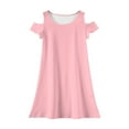 thumbnail image 5 of XADYUY Summer Dress for Girls Casual A-Line Sleeveless Toddler Skater Solid Color Basic Crew Neck Swing kids sundresses girls 4-16,Pink 9-10 Years, 5 of 6