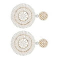 thumbnail image 2 of Pendientes colgantes jinwen Joyería redonda ligera Estilo vintage Blanco, 2 of 8