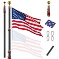 thumbnail image 1 of Yescom EZ GO 30Ft Commercial Telescoping Flag Pole Kit Portable Display Sign Banner Pole for Outside Hotel Business Events Advertising Flag Black, 1 of 9