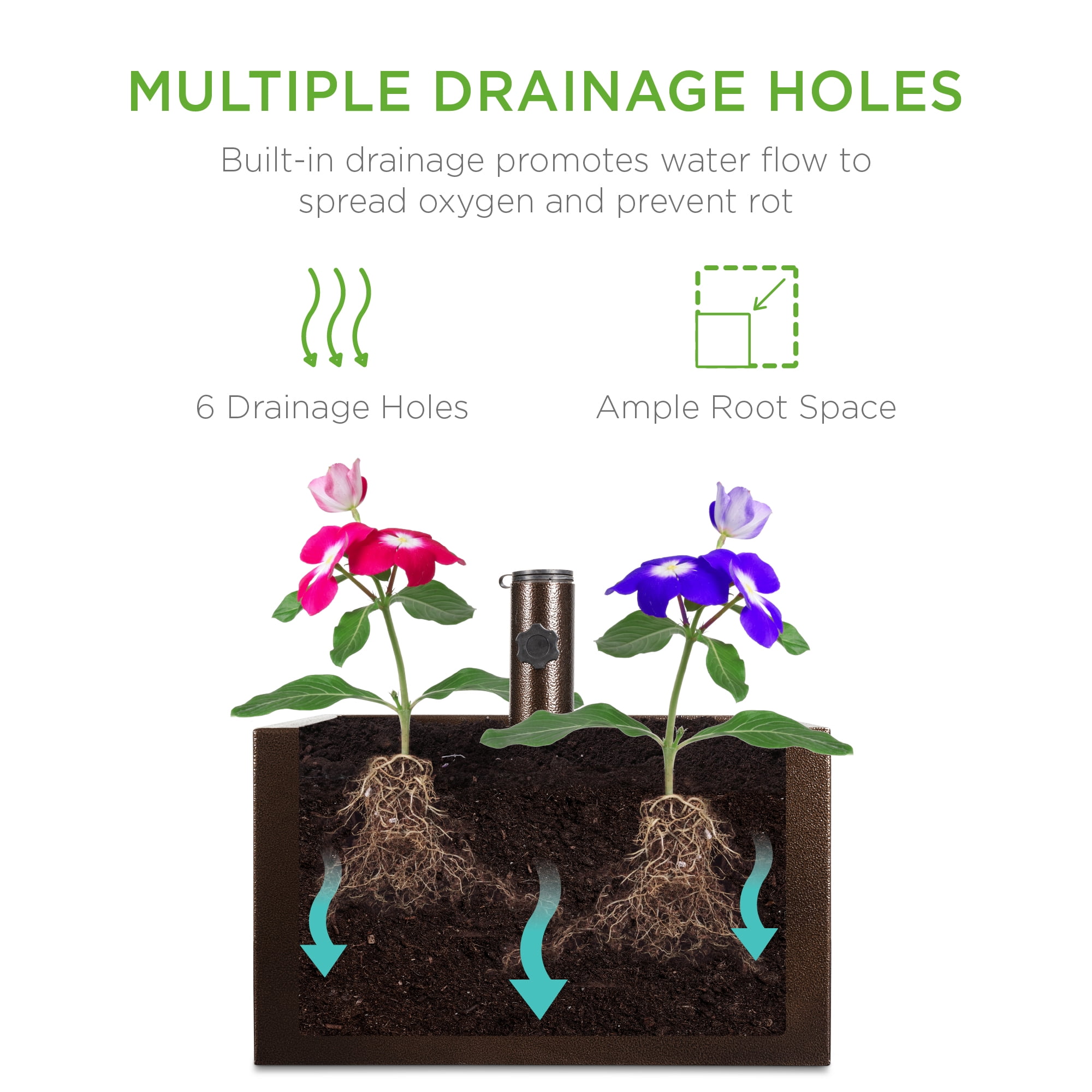Best Choice Products Portable Steel Umbrella Base Stand for Patio, Up to 150 lbs w/ Fillable Planter, Drainage, Wheels