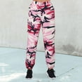 thumbnail image 2 of Pantalones cargo Prolriy para mujer, pantalones cargo para mujer, pantalones de camuflaje, cintura elástica, pantalones casuales para correr al aire libre con bolsillo, pantalones de mujer, rosa XL, 2 of 8