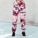 thumbnail image 2 of Pantalones cargo Prolriy para mujer, pantalones cargo para mujer, pantalones de camuflaje, cintura elástica, pantalones casuales para correr al aire libre con bolsillo, pantalones para mujer, rosa M, 2 of 8