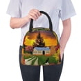 thumbnail image 6 of Fotbe Fall Village Scenery Pattern Lunch Bag, Insulated Lunch Box, Small Leakproof Cooler Food Lunch Containers Reusable High Capacity Lunch Tote Bags for Work, Travel, Outdoor, 6 of 6