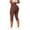 Brown, variant on Leggings Capris for Women Stretchy High Waist Cargo Capris Seamless Tummy Control Workout Yoga Cropped Pants Beige Small