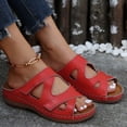 thumbnail image 3 of LEEYNEER Women Sandals Clearance 2023! Women‘s Platform Wedge Sandals with Arch Support Fashion Casual Comfortable Slippers Solid Color Platform Wedge Shoes Summer Athletic Outdoor Beach, 3 of 5