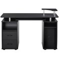 thumbnail image 2 of Bureau d'Ordinateur de Bureau, Table de Travail de Bureau avec Plateau Clavier, Noir, 2 of 8
