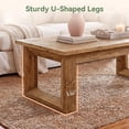 thumbnail image 4 of Tribesigns Solid Wood Coffee Table, 47.2" Accent Center Cocktail Table, Living Room, Light Brown, 4 of 8