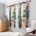 thumbnail image 2 of Yayeee Window Curtains Light Filtering 63"x42" Grommet Panel Pair Home Living Room Decor, Pink Sunset, 2 of 7
