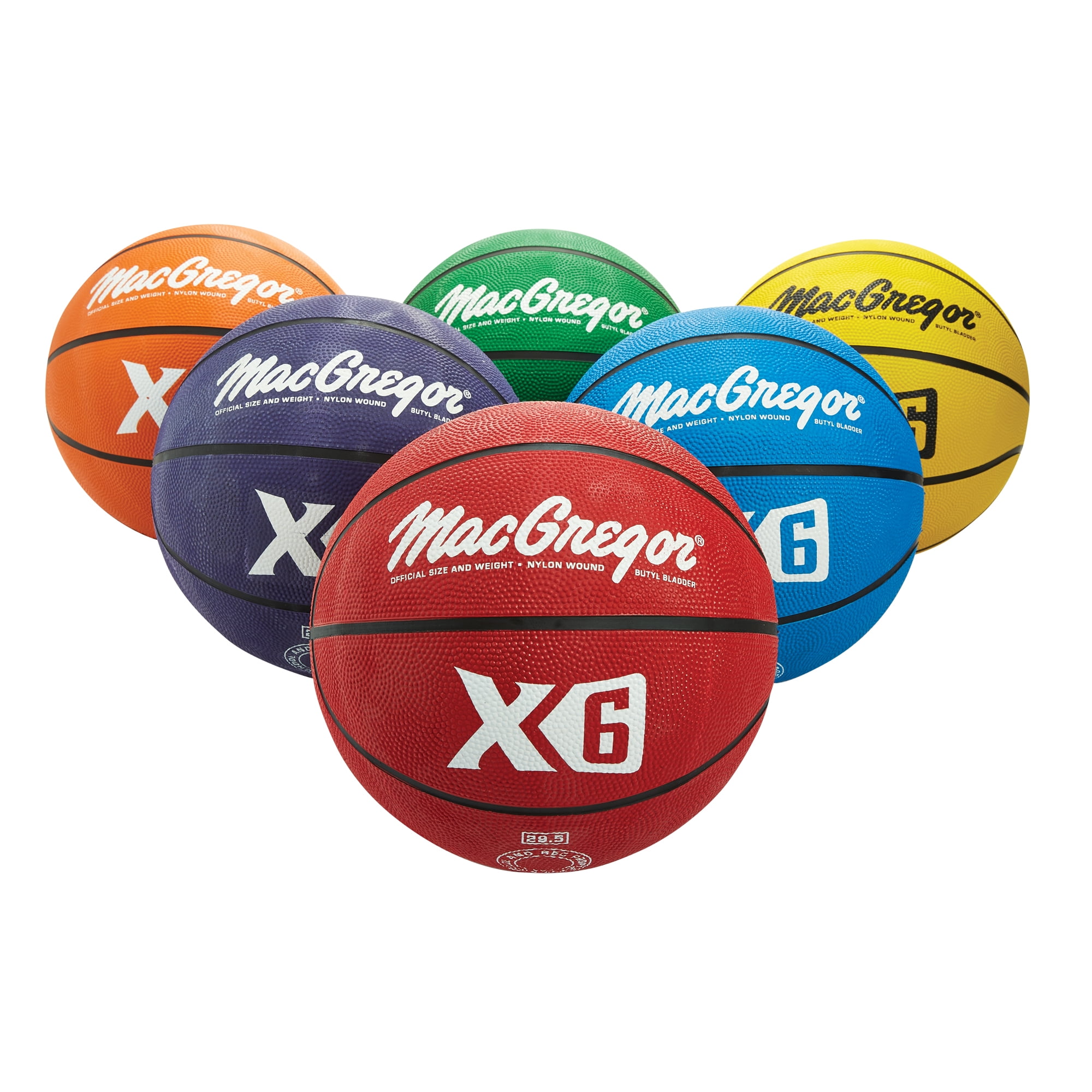 Mens Size 29-1/2 MAC T Soft Tek Basketballs Set of 6 Assorted Colors 