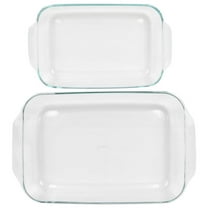 Pyrex (1) 233 3qt and (1) 232 2qt Rectangle Clear Glass Casserole Baking Dishes