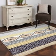 thumbnail image 3 of Yellow Grey Geometric Area Rugs 3'x5', Washable Small Throw Rugs for Living Room Bedroom, Boho Vintage Country Flowers Leaves Indoor Outdoor Rug Non-Slip Low Pile Carpet Runner Reversible Floor Mats, 3 of 8