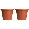 thumbnail image 1 of HC Companies LIA24000E35 24-Inch Indoor Plastic Round Classic Pot, Clay (2 Pack), 1 of 2