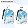 thumbnail image 2 of Rateoe Collie in Bathtub Pattern Durable Canvas Backpack for Men & Women – Stylish & Lightweight – Adjustable Straps, Multiple Pockets – Fits 15-17 Inch LaptopsMedium, 2 of 5