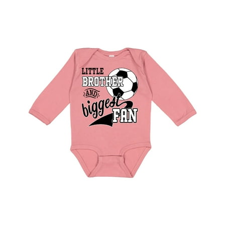 

Inktastic Little Brother and Biggest Fan- Soccer Player Gift Baby Boy Long Sleeve Bodysuit
