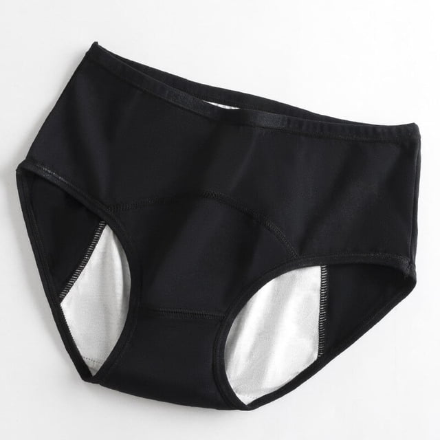 Bragas menstruales para mujer, ropa interior de talla grande de algodón a prueba de fugas, ropa interior transpirable impermeable para mujer, cintura alta para la menstruación Tan Jianjun unisex