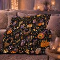 thumbnail image 6 of Smiling Jack-O'-Lanterns Wrapped Presents Halloween, Festive Halloween Scene, Warm Flannel Blanket for Living Room and Family Room, Art Lovers Halloween Gift, Festive Home Decor, 6 of 9