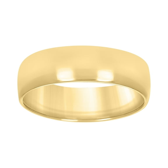 10kt Yellow Gold Unisex 6mm Regular-Fit Wedding Band Ring Size 5
