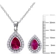 thumbnail image 6 of Everly Women's Created Sapphire and Created Ruby Sterling Silver Jewelry Set, 6 of 9