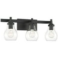 thumbnail image 5 of Possini Euro Design Danvers Modern Wall Light Black Hardwire 22 1/2" 3-Light Fixture Clear Globe Glass Shade for Bedroom Bathroom Vanity Living Room, 5 of 8