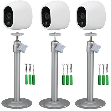 - Security Mental Wall Mount + Silicone Skins Protective Cover Case, Adjustable Indoor/Outdoor Mount for Arlo Camera