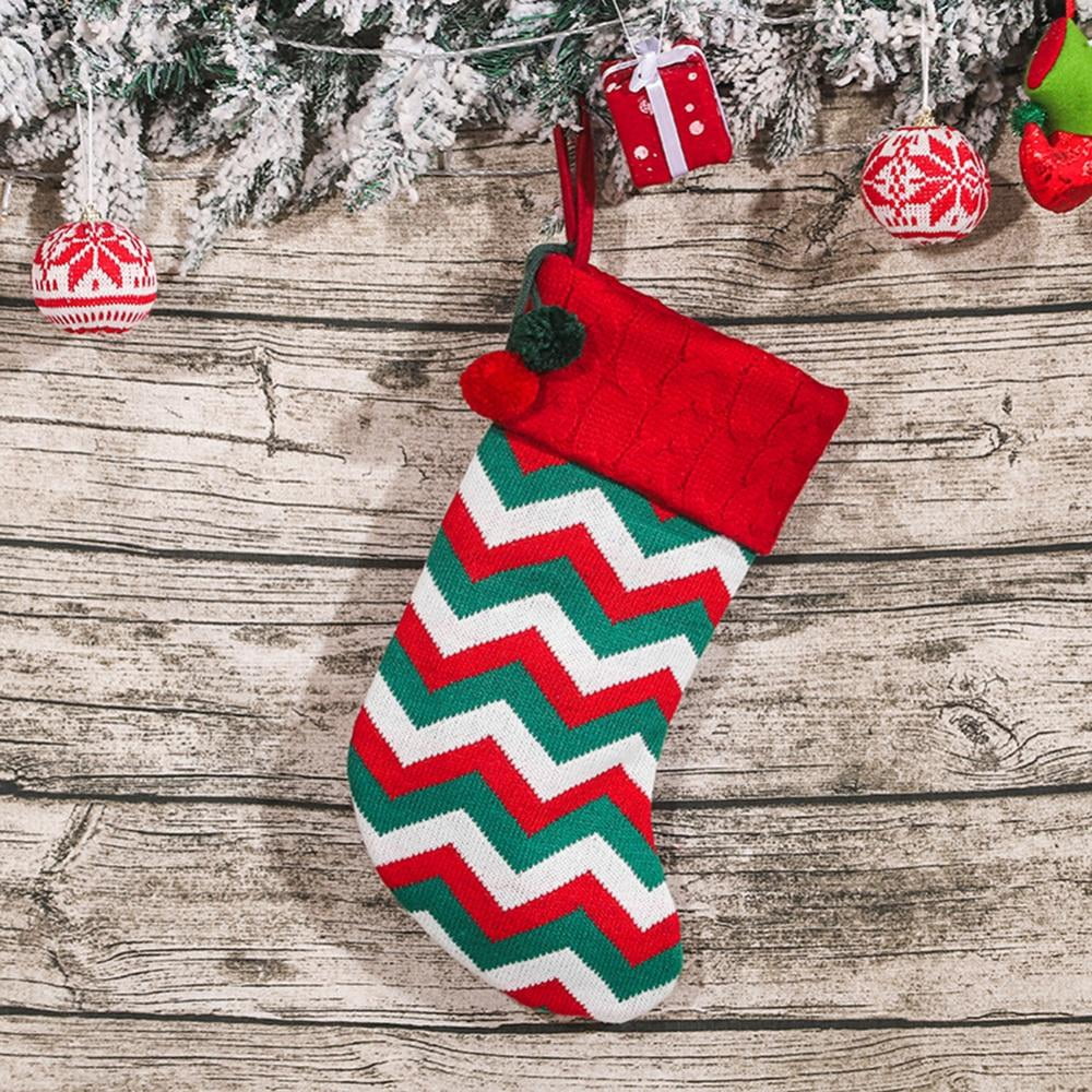 Hardlegix Christmas Stockings, Knitted Classic Xmas Stocking Sweater Rustic Personalized Stockings for Family Holiday Season Decorations, Size: 39, Red