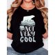 thumbnail image 1 of Camiseta para mujer, camiseta para mujer, camiseta básica, trajes simples de moda, camisetas de manga corta, camisetas de verano para deportesWomen'S T-Shirt, "Polar Bear NOT VERY COOL" Print, Retro, 1 of 7