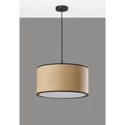 Adesso Harvest Adjustable Portable Black with Natural & Black Drum Pendant