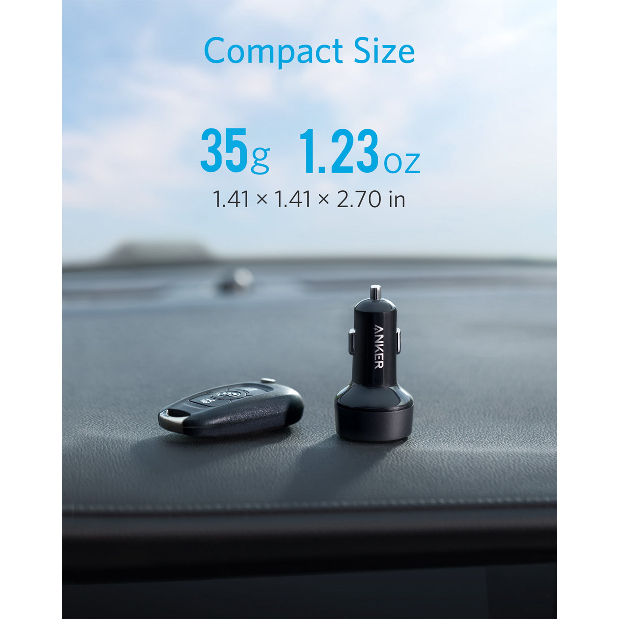 Anker Car Charger USB C, 35W 2-Port Compact Type C Car Charger with 20W Power Delivery and 15W PowerIQ 2.0, PowerDrive PD 2 Car Charger for iPhone 12 / 11 / X /8, Pixel 3/2/XL