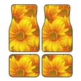 thumbnail image 1 of Kdxio 3D Sunflowers Print Car Floor Mats Universal SUV Front Rear Floor Foot Mats 4-Piece Full Set with Non-Slip Rubber Backing Car Accessories for Most Cars, 1 of 7
