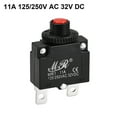 thumbnail image 3 of Interruptores automáticos térmicos 11A 125/250V CA 32V CC Protectores de sobrecarga de reinicio manual de botón 2 Pcs, 3 of 4