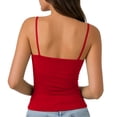 thumbnail image 5 of Women's Basic Double Lined Scoop Neck Tank with Adjustable Spaghetti Straps And Scoop Neck Summer Sleeveless Tops Red M, 5 of 6