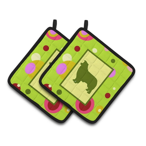 Caroline's Treasures Border Collie Pair of Pot Holders