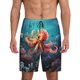 thumbnail image 1 of Balery Underwater Plant Octopus Pantalones cortos de pijama de punto de algodón para hombre con cinturilla y bolsillos-Small, 1 of 6