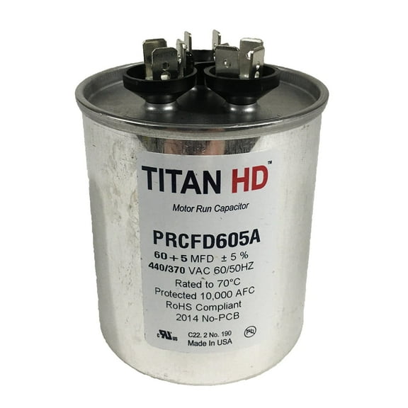 Packard Titan HD PRCFD605A Run Capacitor 60 5 MFD 440/370 Volt