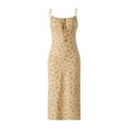 thumbnail image 1 of VISgogo - Vestido informal para mujer, estampado floral, sin mangas, cuello de tirantes, lazo en la parte inferior, vestido de playa con abertura alta VISgogo  moda, 1 of 9