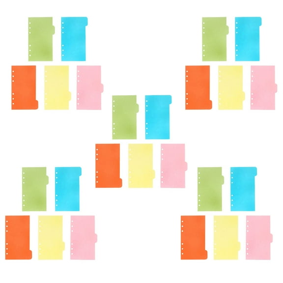 OUNONA 25PCS A6 Colored Divider Set for Binders, Index Cards, Notebooks, Notepads, School Supplies, Office and Stationery Accessories