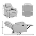 thumbnail image 5 of Traditional Leather Recliner Chair, Classic Manual Recliner Sofa with Overstuffed Heavy Duty Reclining Single Sofa for Living Room, Home Theater - Grey, 5 of 7