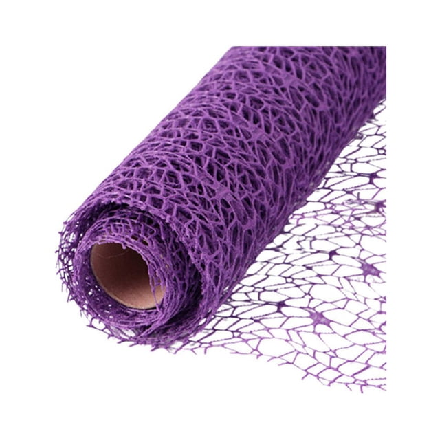 SHISUYAN Decorative Mesh Rolls Jacquard Net Ribbon Ribbon Wrapping Paper DIY Party Wedding Gift Scrapbook Craft Net Flower Packaging ( Purple )