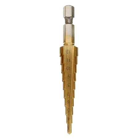 

3-12mm 1/4 Inch HSS Titanium Step Drill Bit for Wood Metal Brass Aluminum