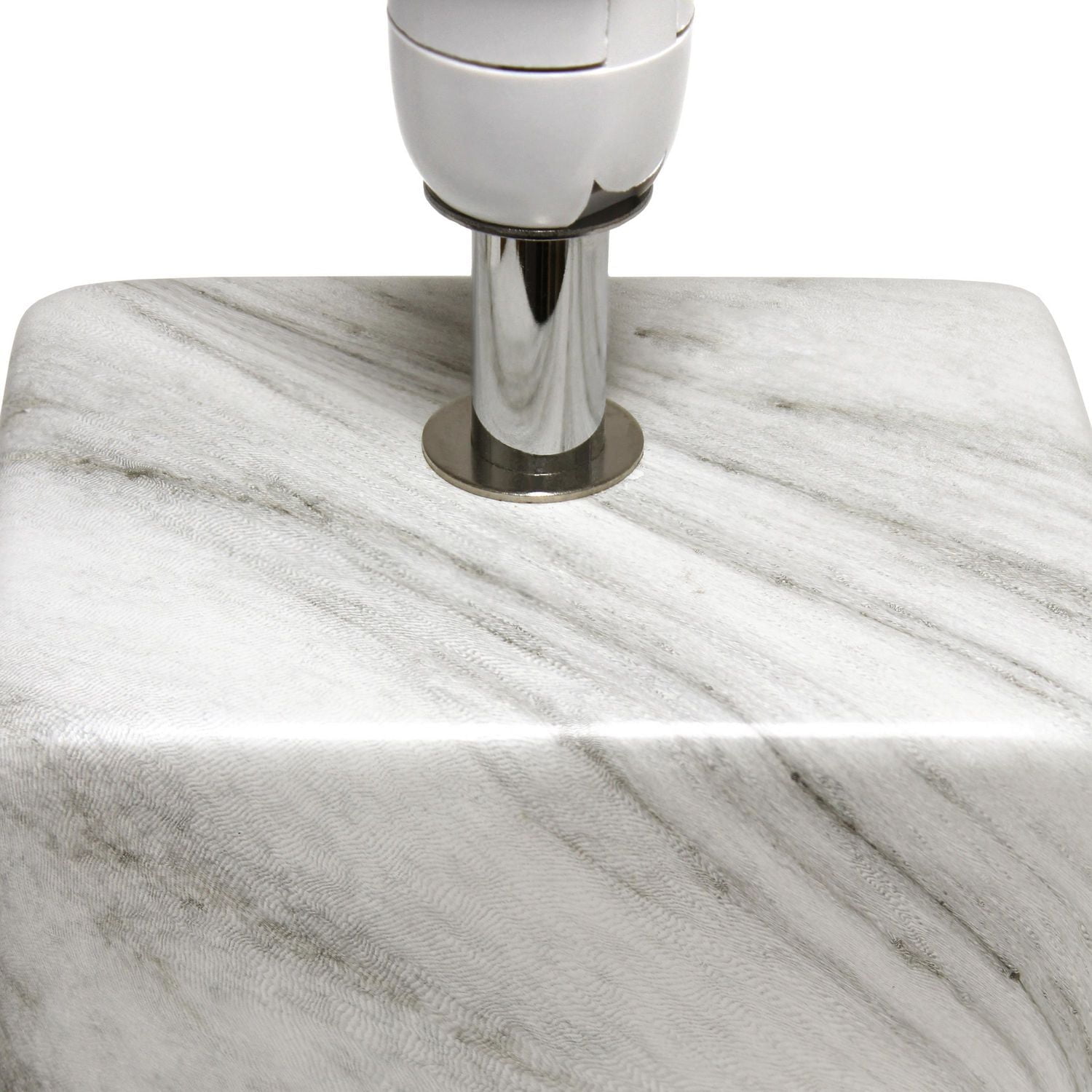 Simple Designs Petite Marbled Ceramic Table Lamp with Fabric Shade