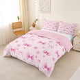 thumbnail image 3 of Erosebridal Girly Bowknot Kids Duvet Cover Set, Cycle Polka Dots Bedding Full, Pink Reversible, 3 Pieces, No Comforter, 3 of 5