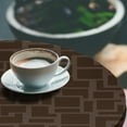 thumbnail image 3 of Ambesonne Geometric Design Fitted Round Tablecloth, Square Art Pattern, 40"- 44" Diameter, Dark Cocoa Umber, 3 of 5