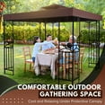 thumbnail image 4 of Gazebo Cover Replacement Canopy Top 12x12 Ft (3.6m x 3.6m) - Double Tier Top Canopy Cover Replacement with UV30+, Dirt, Water Resistant for Outdoor, Sunshade, Garden, Patio, Pavilion (Brown), 4 of 8